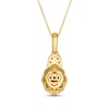 Thumbnail Image 3 of Le Vian Oval-Cut Chocolate Quartz Necklace 3/8 ct tw Diamonds 14K Honey Gold 19"