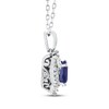 Thumbnail Image 2 of Oval-Cut Blue Sapphire & Diamond Necklace 1/4 ct tw 10K White Gold 18"