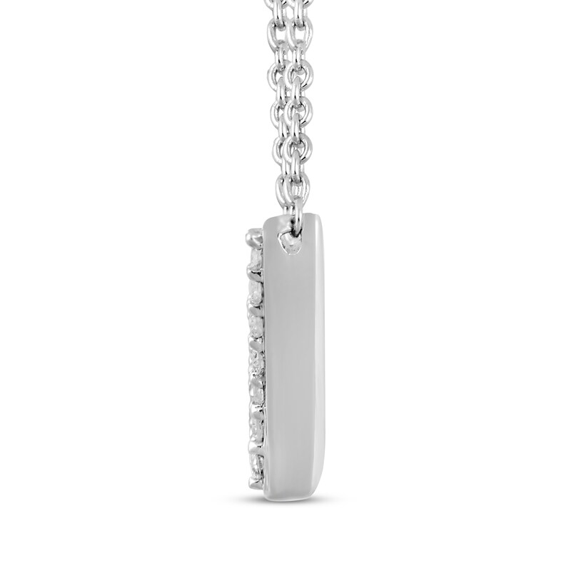Main Image 2 of Diamond "V" Necklace 1/10 ct tw Sterling Silver 18"