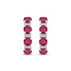 Thumbnail Image 2 of Lab-Created Ruby & White Lab-Created Sapphire Hoop Earrings Sterling Silver