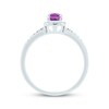 Thumbnail Image 3 of Cushion-Cut Amethyst & Diamond Halo Ring 1/10 ct tw 14K White Gold
