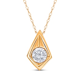 Round-Cut Diamond Solitaire Kite Frame Necklace 1/4 ct tw 14K Yellow Gold (I/I3)  18"