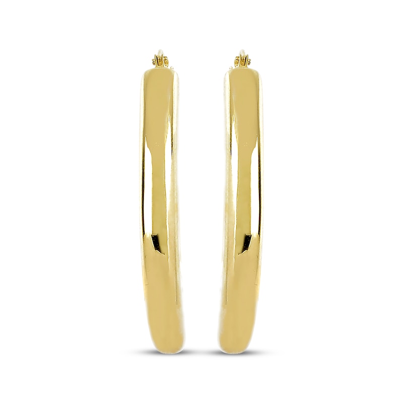 Main Image 2 of Puff Teardrop Hoop Earrings 14K Yellow Gold 30mm