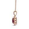 Thumbnail Image 2 of Le Vian Oval-Cut Garnet Halo Necklace 1/4 ct tw Diamonds 14K Strawberry Gold 19"