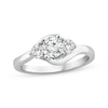 Thumbnail Image 1 of Memories Moments Magic Round-Cut Diamond Three-Stone Bypass Engagement Ring 3/4 ct tw 14K White Gold