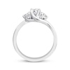 Thumbnail Image 3 of Memories Moments Magic Round-Cut Diamond Three-Stone Bypass Engagement Ring 3/4 ct tw 14K White Gold