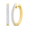Thumbnail Image 1 of Diamond Oval Hoop Earrings 1/2 ct tw 10K Yellow Gold