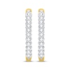 Thumbnail Image 2 of Diamond Oval Hoop Earrings 1/2 ct tw 10K Yellow Gold