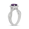 Thumbnail Image 2 of Neil Lane Oval-Cut Amethyst & Diamond Halo Engagement Ring 1/2 ct tw 14K White Gold