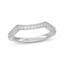 Neil Lane Diamond Contoured Wedding Band 1/4 ct tw 14K White Gold