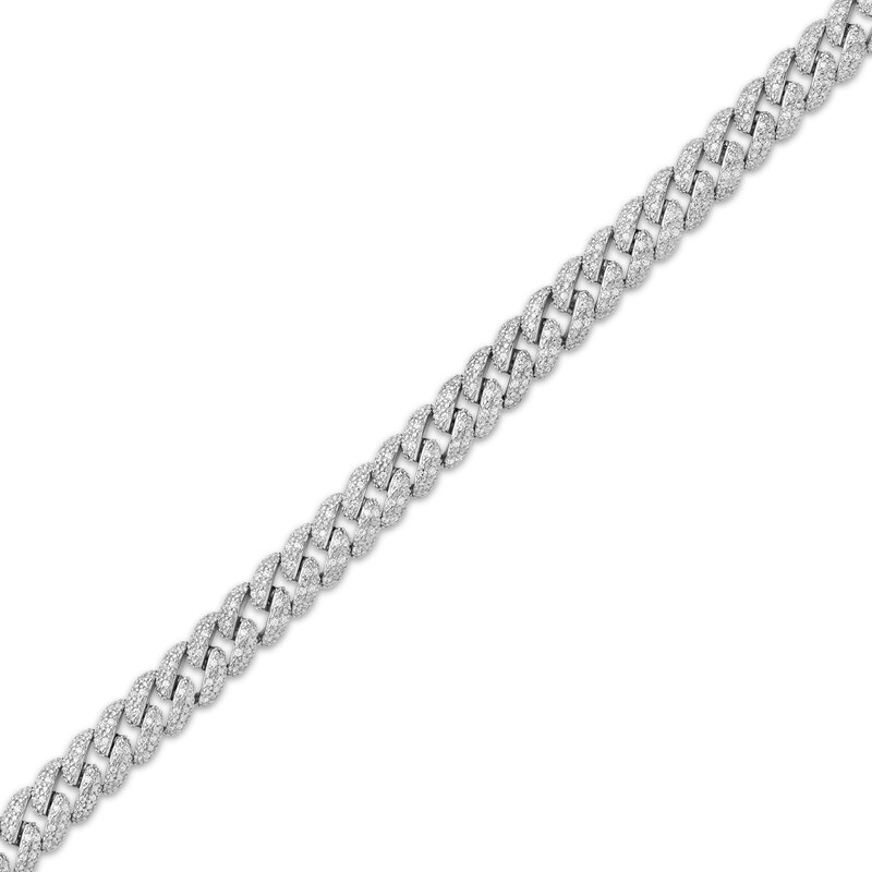 Main Image 2 of Men's Diamond Curb Chain Bracelet 1-1/2 ct tw Sterling Silver 8.5"