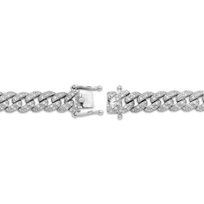 Main Image 3 of Men's Diamond Curb Chain Bracelet 1-1/2 ct tw Sterling Silver 8.5"