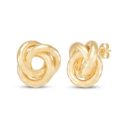 Love Knot Stud Earrings 10K Yellow Gold