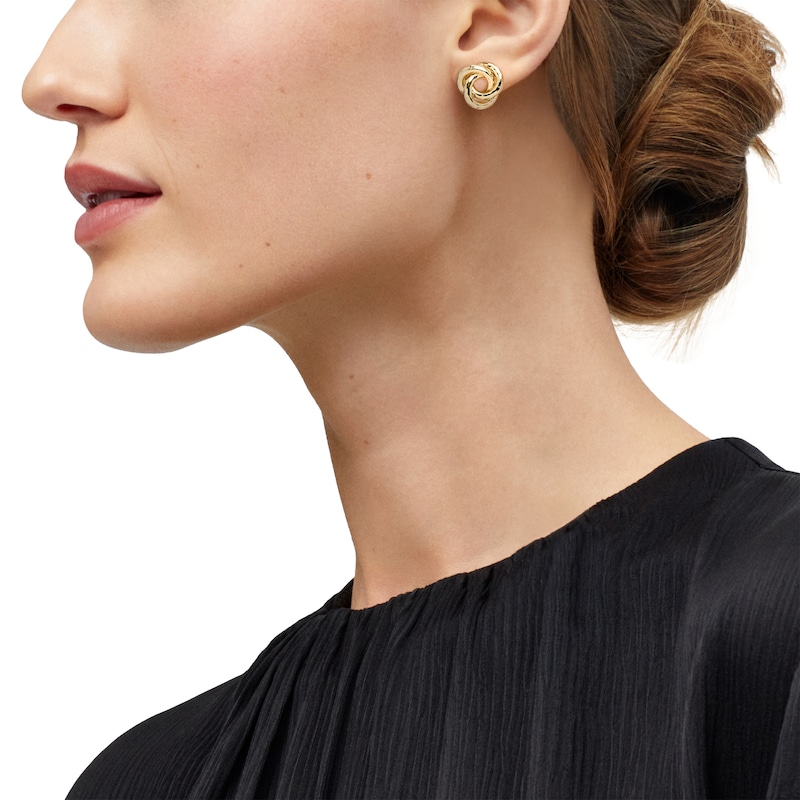 Main Image 4 of Love Knot Stud Earrings 10K Yellow Gold