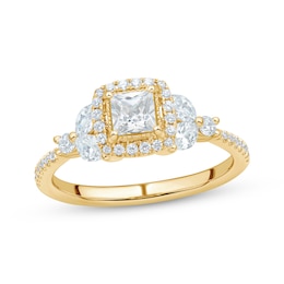 Adore Princess-Cut Diamond Halo Engagement Ring 1 ct tw 14K Yellow Gold