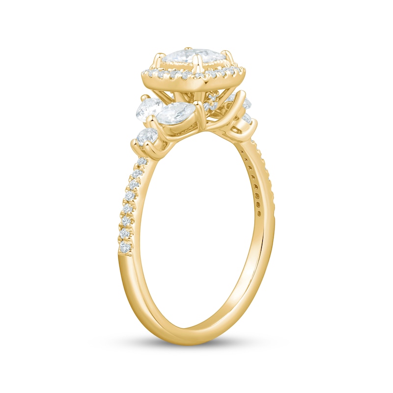 Main Image 2 of Adore Princess-Cut Diamond Halo Engagement Ring 1 ct tw 14K Yellow Gold