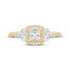 Thumbnail Image 3 of Adore Princess-Cut Diamond Halo Engagement Ring 1 ct tw 14K Yellow Gold