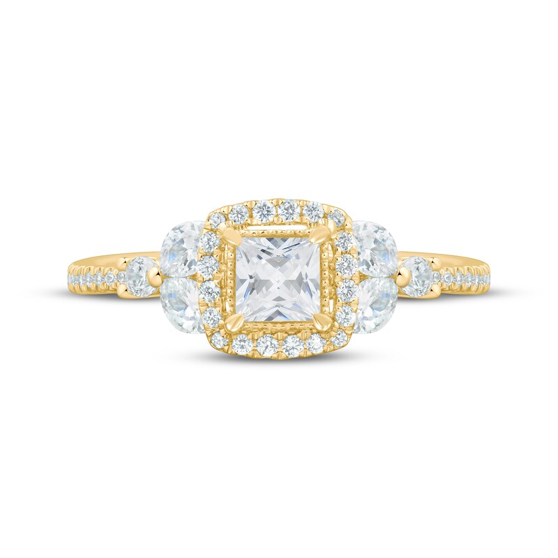 Main Image 3 of Adore Princess-Cut Diamond Halo Engagement Ring 1 ct tw 14K Yellow Gold
