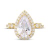 Thumbnail Image 3 of Pear-Shaped White Lab-Created Sapphire Ring 18K Yellow Gold-Plated Sterling Silver