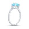 Thumbnail Image 2 of Pear-Shaped Swiss Blue Topaz & White Lab-Created Sapphire Ring Sterling Silver