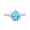 Thumbnail Image 3 of Pear-Shaped Swiss Blue Topaz & White Lab-Created Sapphire Ring Sterling Silver