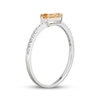 Thumbnail Image 2 of Baguette-Cut Citrine & White Lab-Created Sapphire Ring Sterling Silver