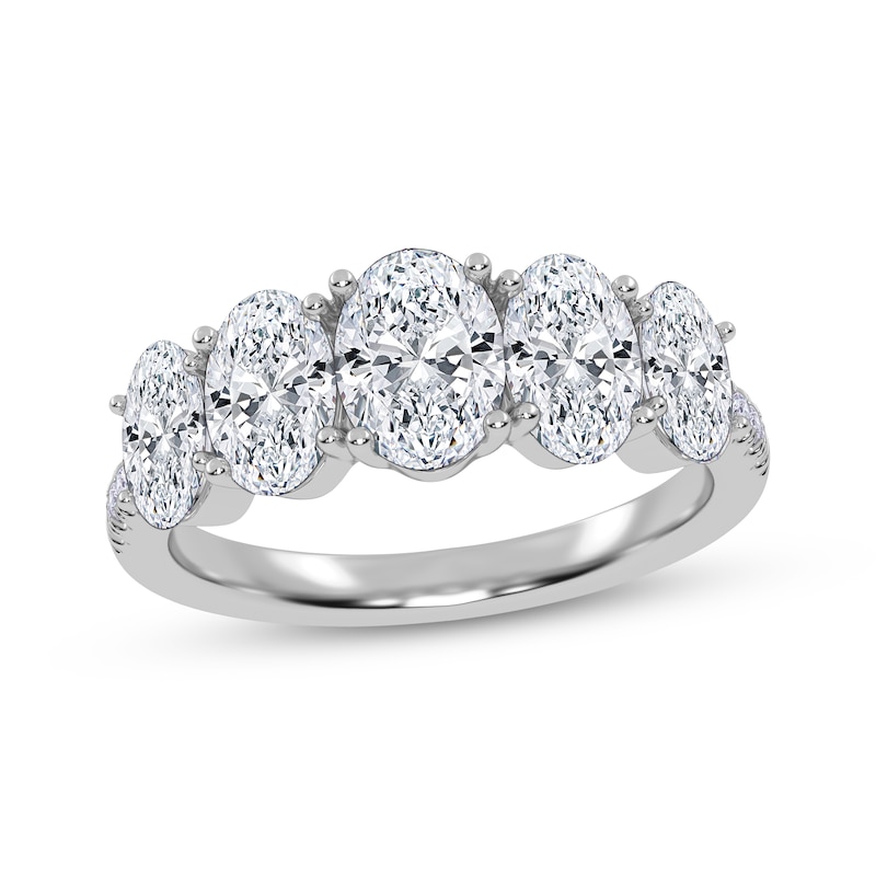 Main Image 1 of KAY Lab-Grown Diamonds Oval-Cut Graduating Ring 2 ct tw 14K White Gold