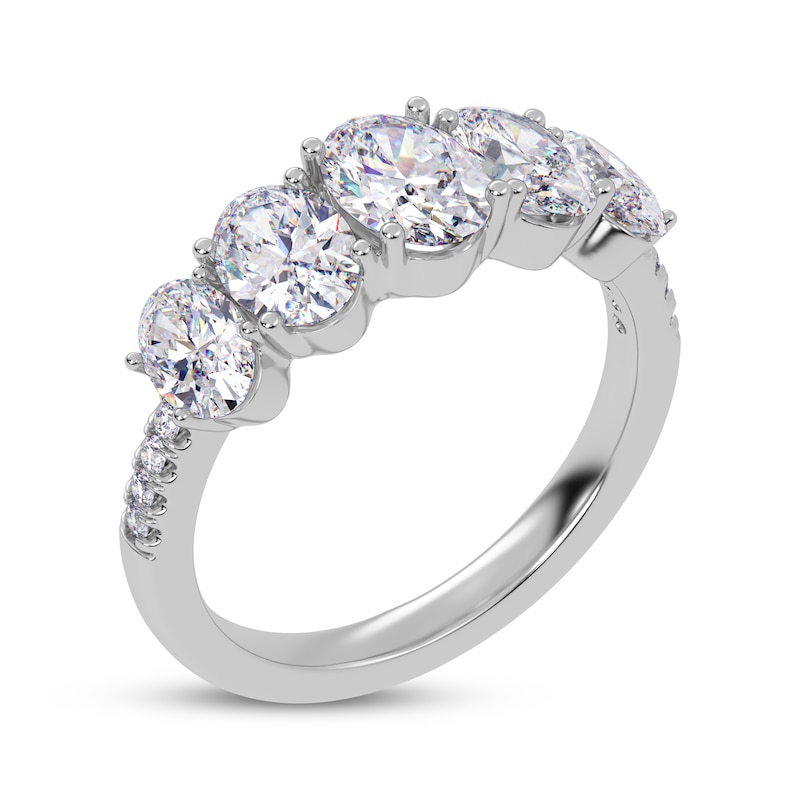 Main Image 2 of KAY Lab-Grown Diamonds Oval-Cut Graduating Ring 2 ct tw 14K White Gold