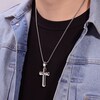 Thumbnail Image 4 of Men's Double Cross Necklace Stainless Steel 22"