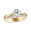 Thumbnail Image 1 of Adore Round-Cut Diamond Halo Bridal Set 7/8 ct tw 14K Yellow Gold