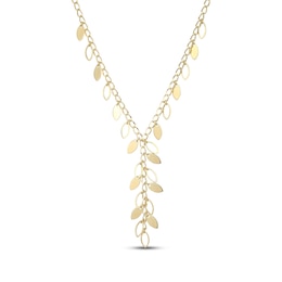 Leaves Y-Drop Necklace 18K Yellow Gold-Plated Sterling Silver 18"