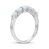 Thumbnail Image 2 of Oval-Cut Lab-Created Opal & White Lab-Created Sapphire Ring Sterling Silver