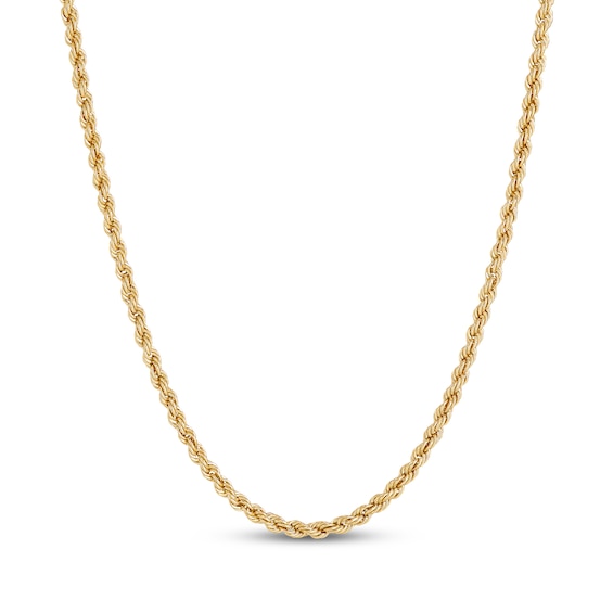 Glitter Rope Chain Necklace 1.95mm Hollow 14K Yellow Gold 16"
