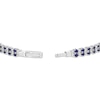Thumbnail Image 2 of Blue & White Lab-Created Sapphire Two-Row Bracelet Sterling Silver & Titanium