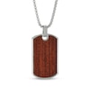 Thumbnail Image 1 of Men's Wood Dog Tag Necklace Stainless Steel 24"