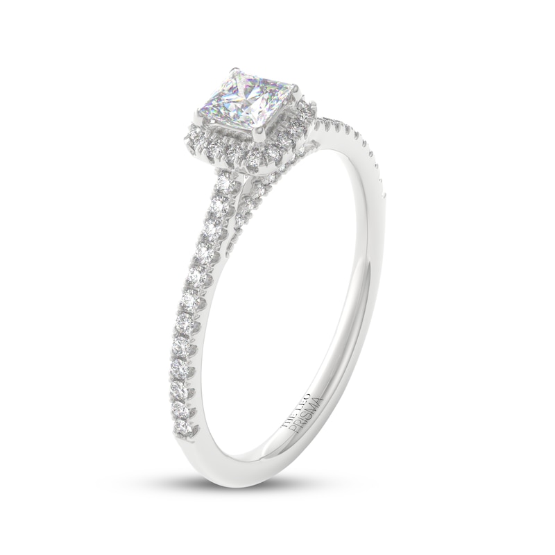 Main Image 2 of THE LEO Prisma Diamond Princess-Cut Halo Engagement Ring 1/2 ct tw 14K White Gold