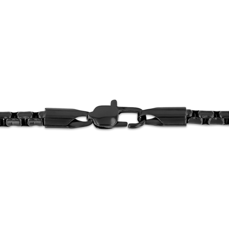 Main Image 3 of Men's Black Diamond Cross Necklace 1/4 ct tw Black Ion-Plated Stainless Steel 24"