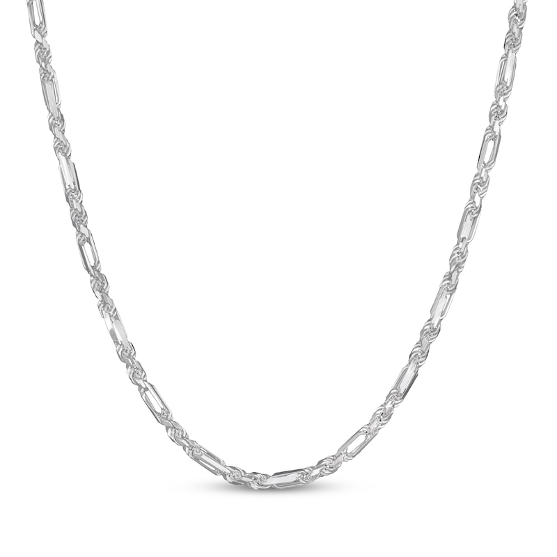 Main Image 1 of 4.3mm Diamond-Cut Rope Chain Necklace Solid Sterling Silver 22"