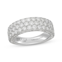 Neil Lane Artistry Heritage Lab-Grown Diamond Three-Row Anniversary Ring 1-1/2 ct tw Platinum