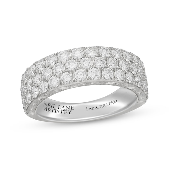 Neil Lane Artistry Heritage Lab-Grown Diamond Three-Row Anniversary Ring 1-1/2 ct tw Platinum