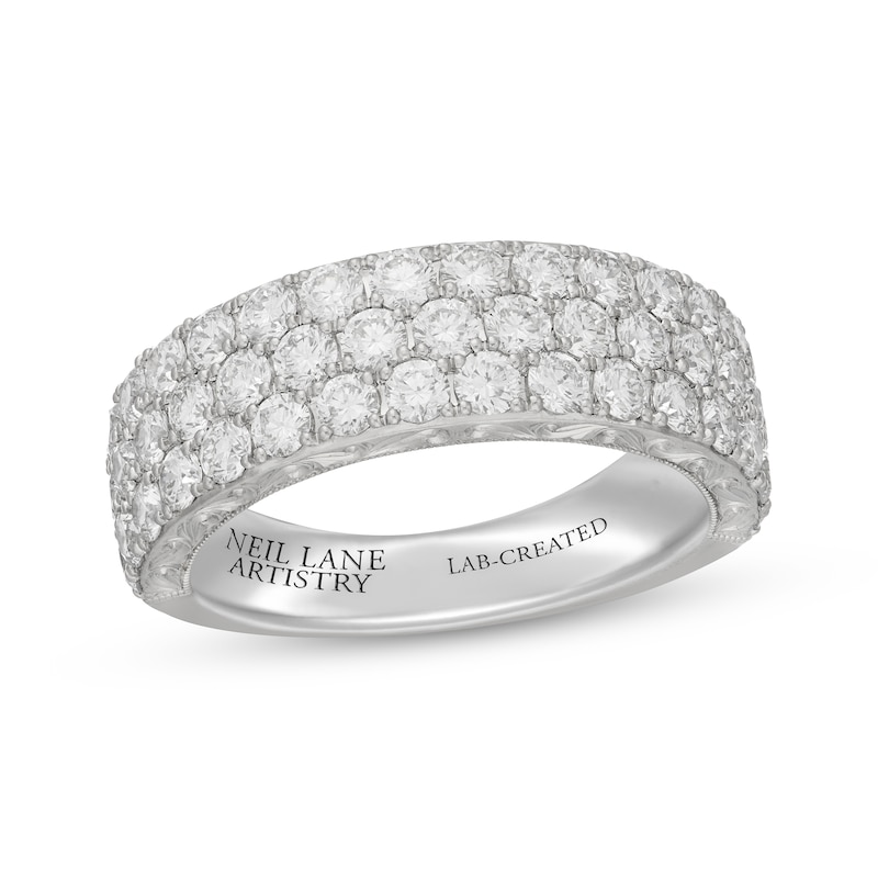 Main Image 1 of Neil Lane Artistry Heritage Lab-Grown Diamond Three-Row Anniversary Ring 1-1/2 ct tw Platinum