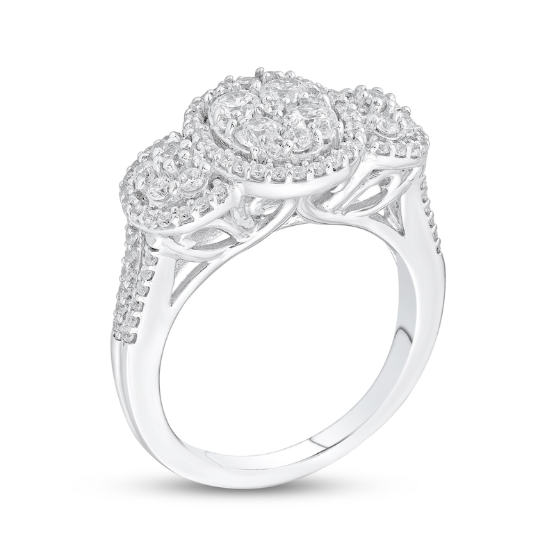 Main Image 2 of Adore Multi-Diamond Oval Halo Engagement Ring 7/8 ct tw 10K White Gold