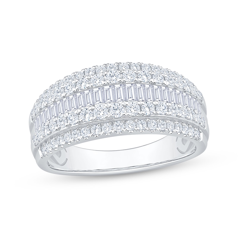 Main Image 1 of Adore Lab-Grown Diamonds Baguette & Round-Cut Multi-Row Anniversary Ring 1 ct tw 14K White Gold