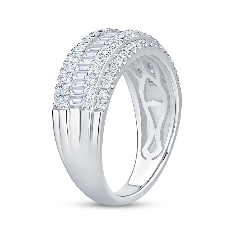 Main Image 2 of Adore Lab-Grown Diamonds Baguette & Round-Cut Multi-Row Anniversary Ring 1 ct tw 14K White Gold