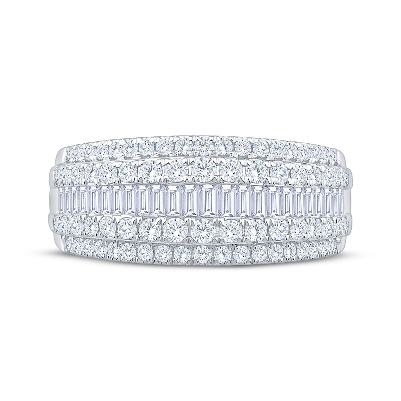 Main Image 3 of Adore Lab-Grown Diamonds Baguette & Round-Cut Multi-Row Anniversary Ring 1 ct tw 14K White Gold