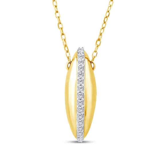 Diamond Curve Necklace 1/10 ct tw 10K Yellow Gold 18"