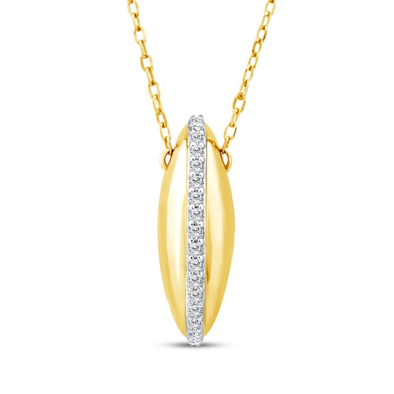 Main Image 1 of Diamond Curve Necklace 1/10 ct tw 10K Yellow Gold 18"