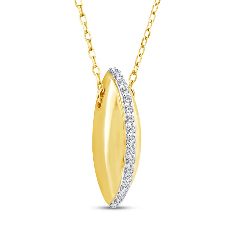 Main Image 2 of Diamond Curve Necklace 1/10 ct tw 10K Yellow Gold 18"