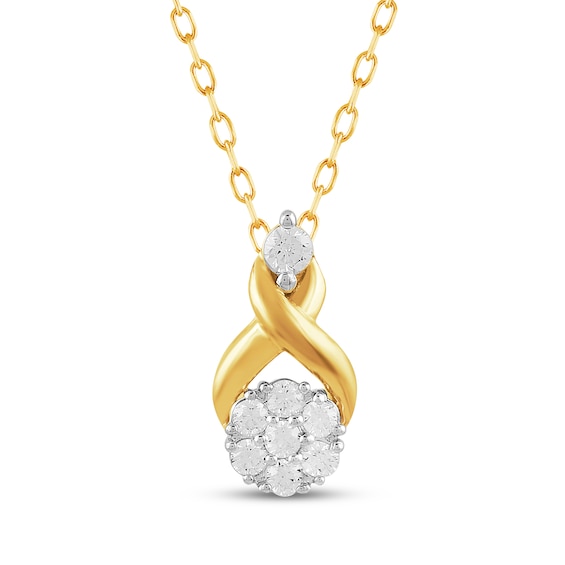 Multi-Diamond Twist Necklace 1/6 ct tw 10K Yellow Gold 18"