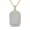 Thumbnail Image 1 of Men's Lab-Grown Diamond Dog Tag Necklace 1-3/8 ct tw 24K Yellow Gold Vermeil Sterling Silver 22"